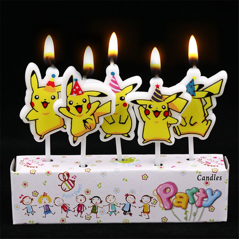 Candle Surprise - 5 unids/lote Pokemon vela de pastel