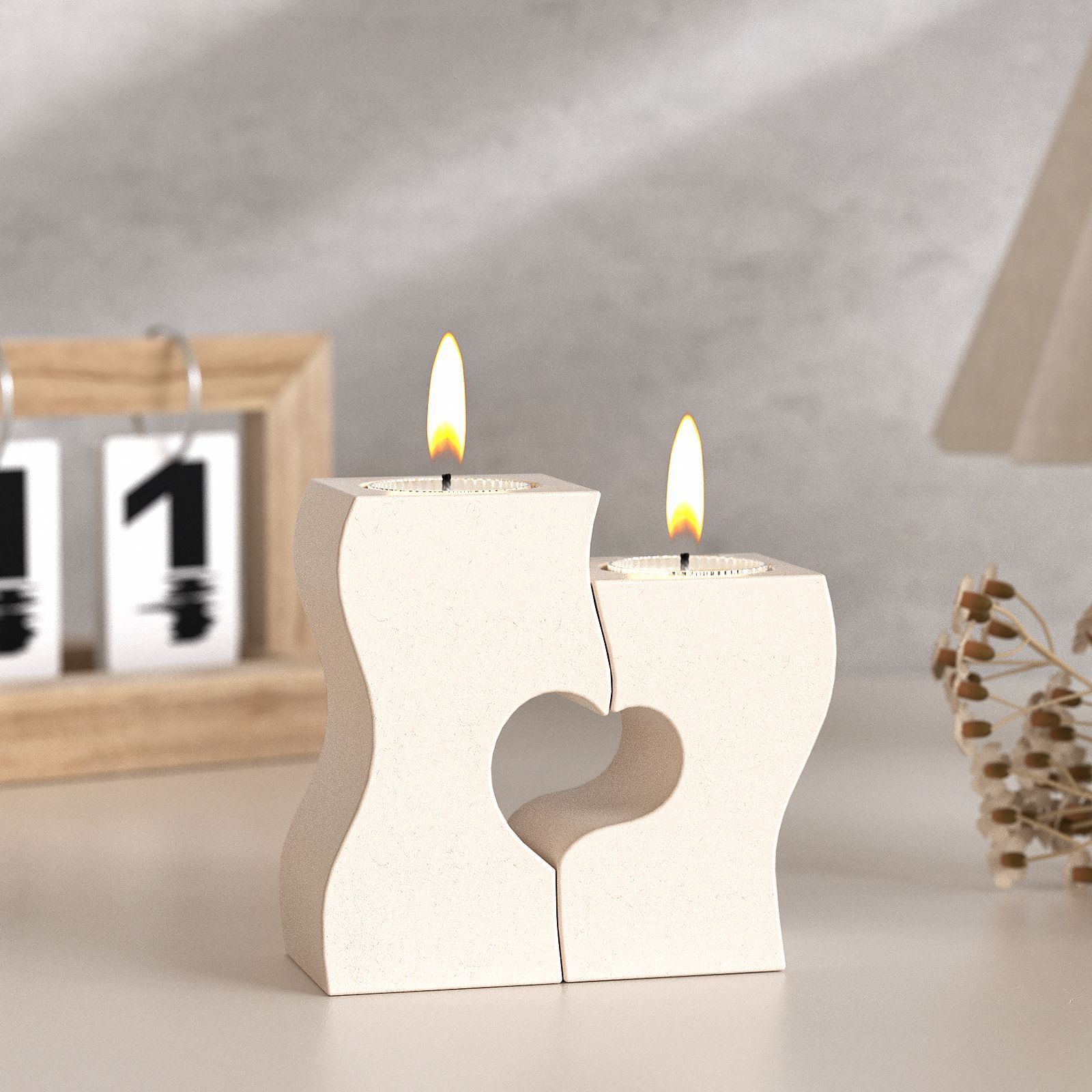 Candle Souvenir - S corazón candelabro moldes de silicona