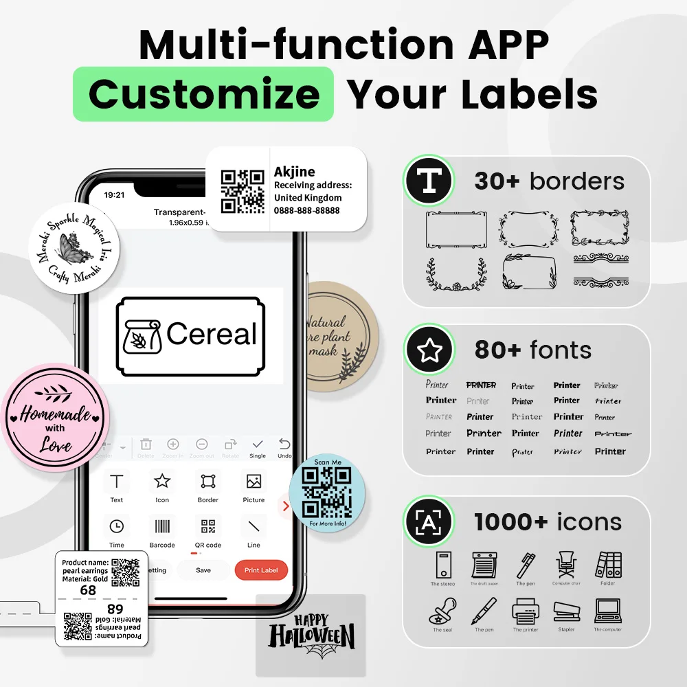 Impresora de etiquetas Bluetoo - Sticker Label Template reseña y precio